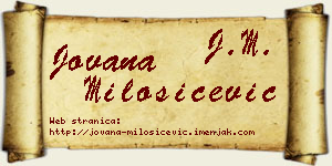 Jovana Milošičević vizit kartica